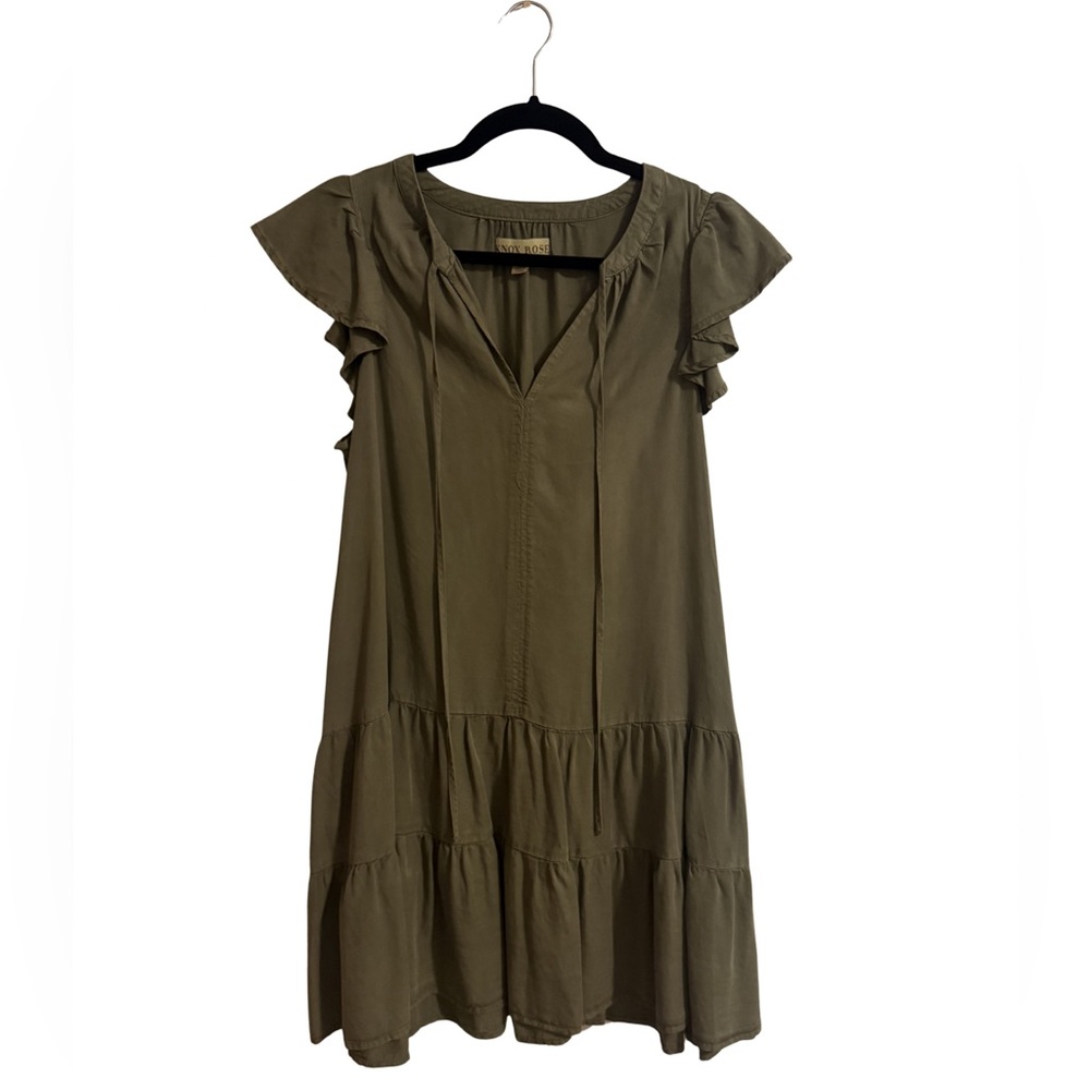 Knox Rose Green Ruffle Sleeve Mini Dress